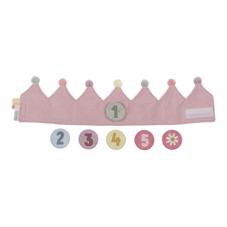 Geburtstagskrone mit Zahlen Little Dutch Rosa