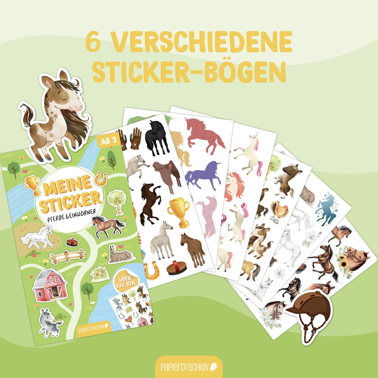 Stickerblock Pferd und Einhorn