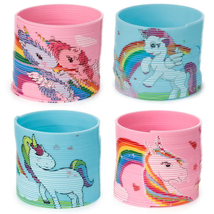 Federspielzeug Spirale Einhorn assortiert