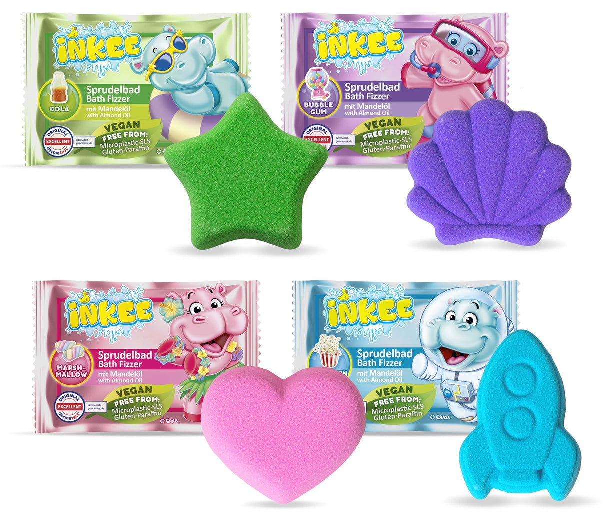 CRAZE Inkee Bath Fizzer Sprudelbad mit Mandelöl assortiert