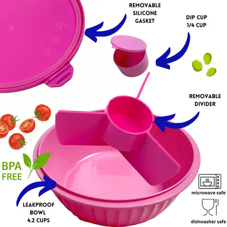 Yumbox Poke Bowl mit 3 Unterteilungen Rosa