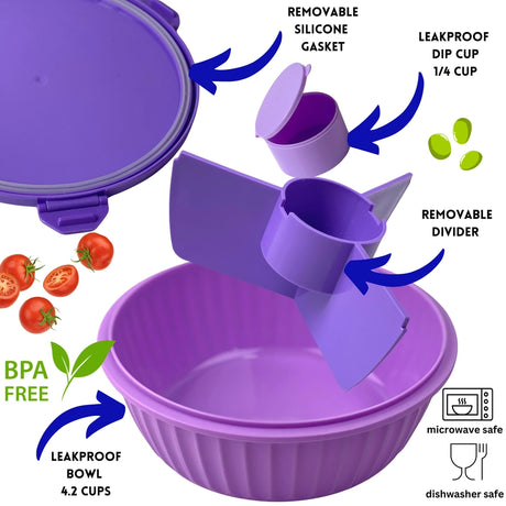 Yumbox Poke Bowl mit 3 Unterteilungen Violett