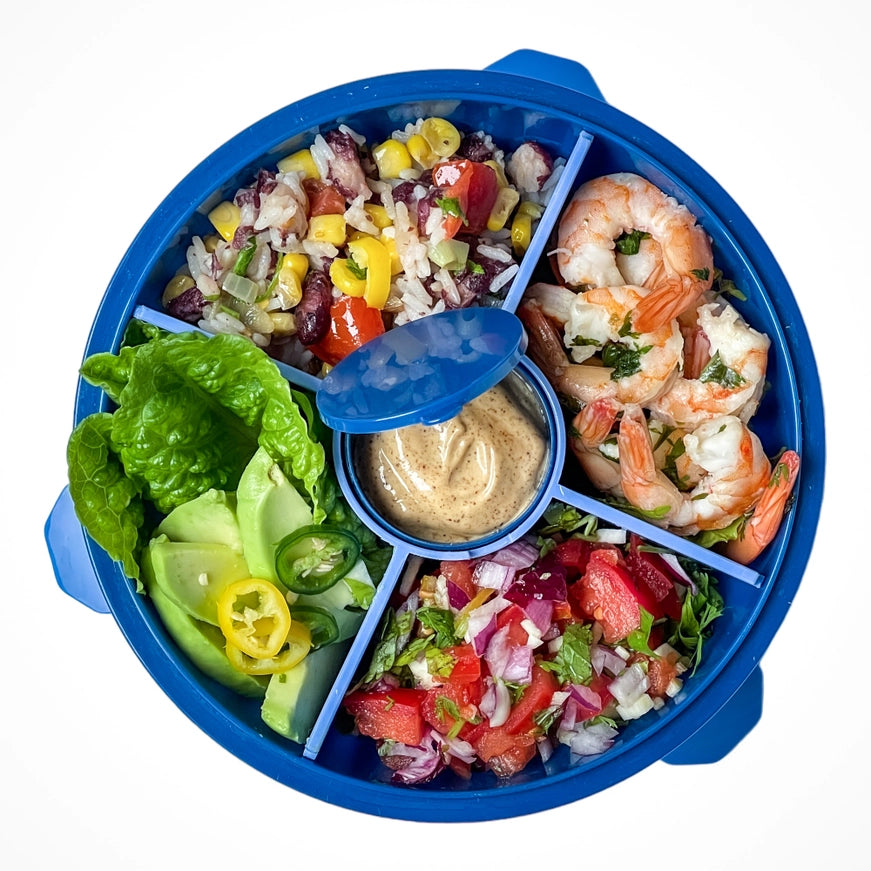 Yumbox Poke Bowl mit 4 Unterteilungen Blau