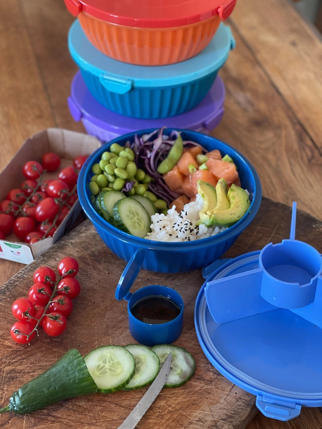 Yumbox Poke Bowl mit 3 Unterteilungen Blau