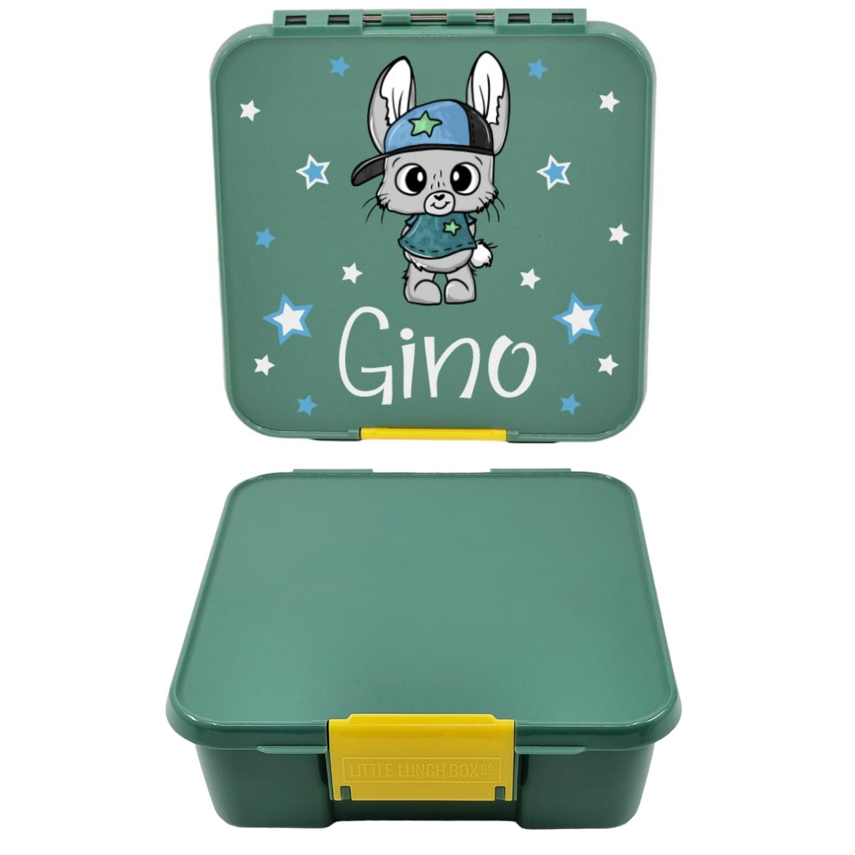 Znünibox Little Lunch Box Bento Three mit 3 Unterteilungen Grün