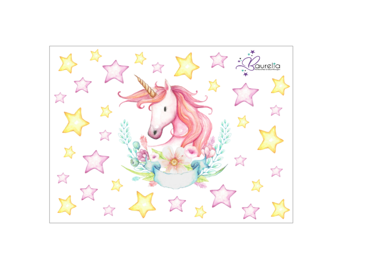 Stickerbogen Einhorn 4