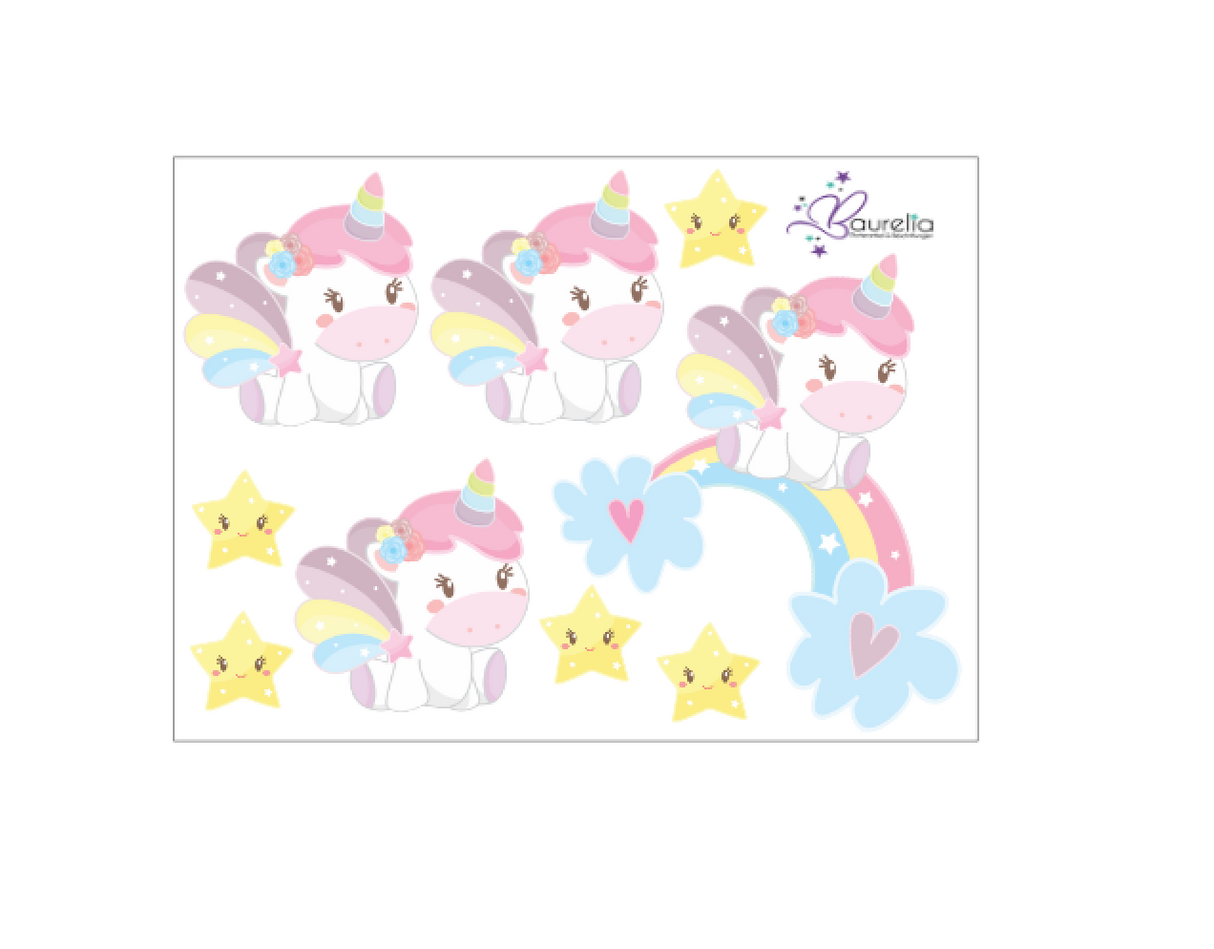 Stickerbogen Einhorn 13