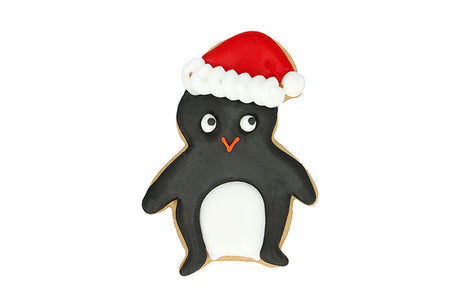 Edelstahl Ausstechform Weihnachts Pinguin mit Prägung