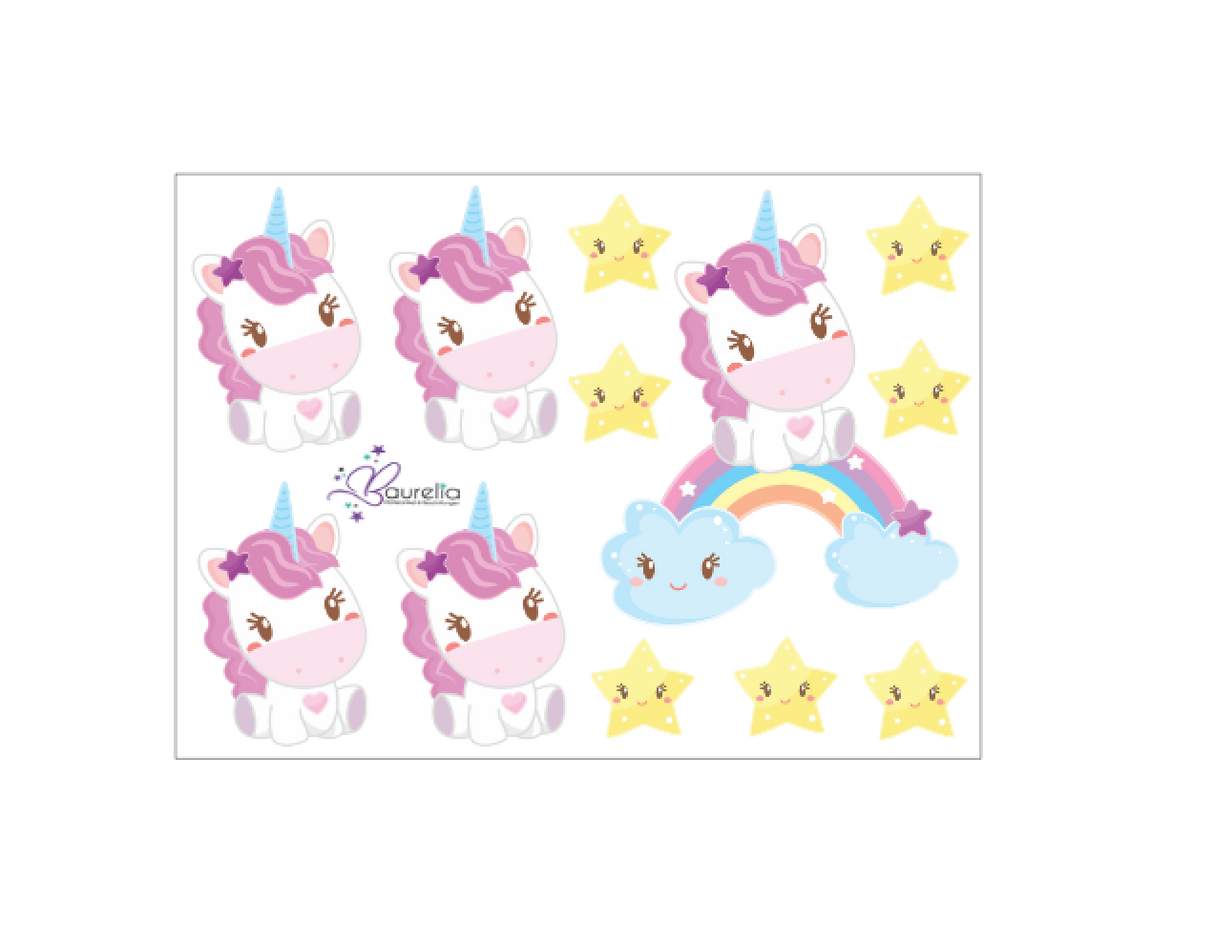 Stickerbogen Einhorn 14