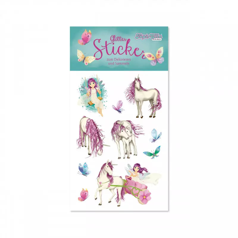 Glitzer Sticker Einhorn und Elfe