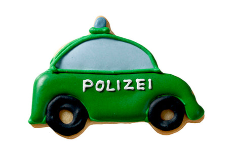 Edelstahl Ausstechform Polizeiauto mit Prägung